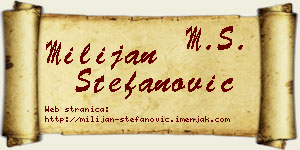 Milijan Stefanović vizit kartica